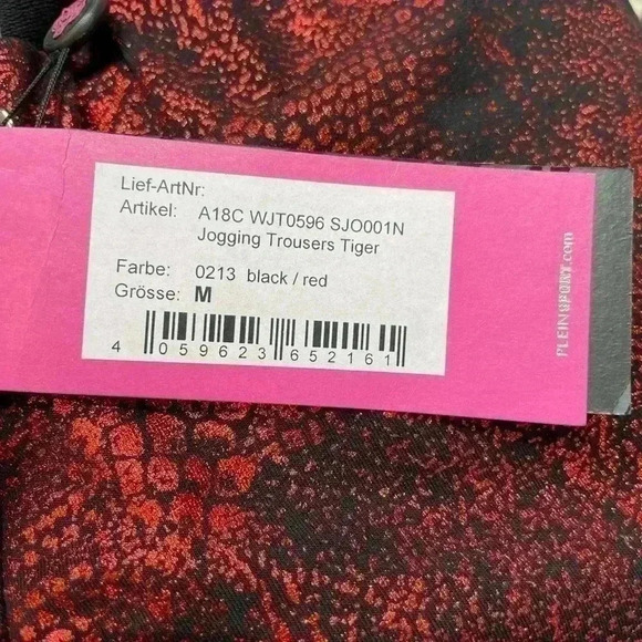 Phillip Plein Sport Black Red Jogging Trousers size M - Picture 8 of 10